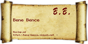 Bene Bence névjegykártya
