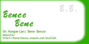 bence bene business card